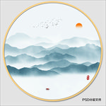 圆形山水画