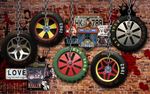 欧美风骑车轮胎酒吧餐饮背景墙