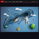 卡通宇宙星空宇航员宝宝生日宴