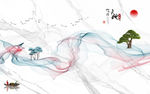 爵士白北欧背景墙画 TIF分层