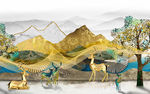 金树北欧背景墙画 TIF分层