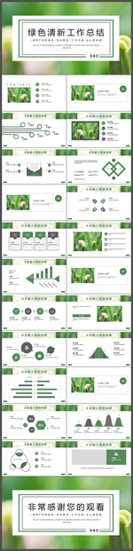 绿色简约商务工作总结ppt