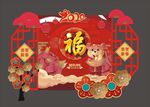 新年氛围展示 新年展台