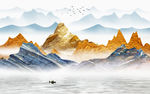 豪华山水画高档画 TIF分层
