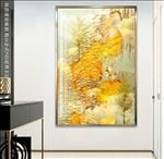 新中式山水抽象风景油画装饰画