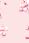 粉色气球浪漫情人节背景
