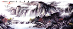 紫气东来山水画