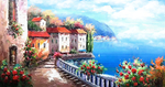 爱琴海风景油画