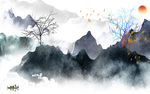 新中式山水新中式画 TIF分层