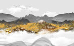 中式山水意境国画 TIF分层