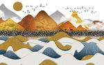 高清 最新山水墙画 TIF分层