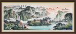 聚宝盆山水画