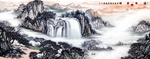 山水招财画