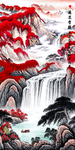 招财聚宝盆山水画