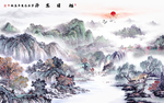 山水画背景墙