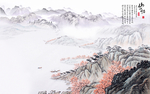 山水水墨画背景墙