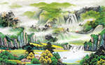 山水招财画水墨画