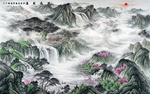 山水画招财画背景墙