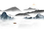 意境水墨山水画