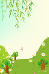 绿色草地春天背景