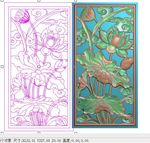 镂空荷花莲花门板窗花精雕图浮雕