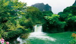 瀑布山水画 山水风景