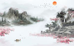 中国风山水画高端画 TIF分层