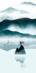 豪华玄关山水挂画 TIF分层