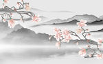 新中式山水画客厅墙 TIF分层