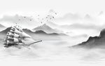 古风高档新山水画 tif分层