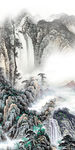 高档 玄关画山水画 TIF分层