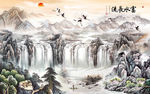 富水中国风画 TIF分层