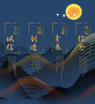 企业挂画图片可分四个版块