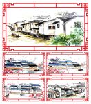 古镇水墨画