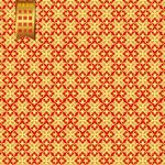 矢量红底烫金花纹设计