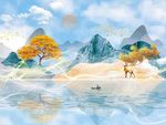 北欧背景墙轻奢新中式