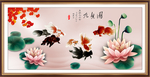 荷花鲤鱼图