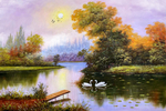 山水风景油画