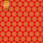 矢量红底烫金花纹纹样设计