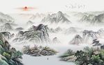 水墨山水背景墙