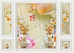 自带边框家和玉雕花瓶