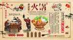 老北京火锅背景墙装饰画