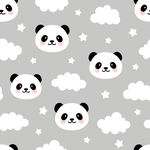 卡通熊猫印花图案