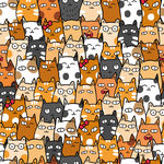 卡通小猫印花图案