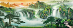 聚宝盆山水画