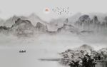 简约抽象山水