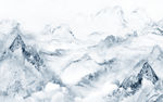 高清蓝色石材山水 TIF分层