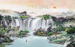 水墨山水背景墙