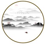 圆形山水装饰画