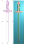 宝剑精雕图屏风浮雕图灰度雕刻图